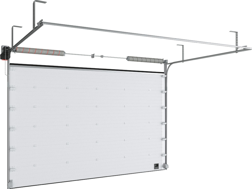 Промышленные секционные ворота из стальных сэндвич-панелей с торсионным механизмом ISD01