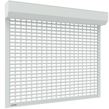 Рольворота из решетчатого экструдированного профиля RHE78G с прозрачными вставками