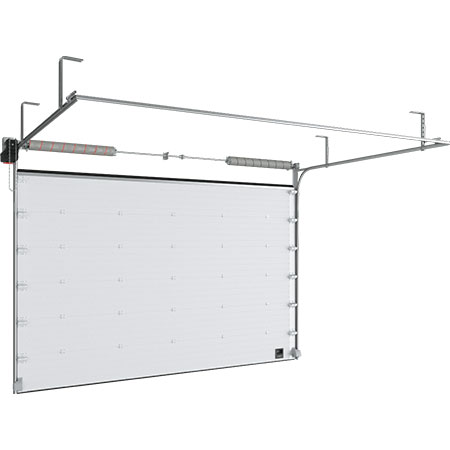 Промышленные секционные ворота из стальных сэндвич-панелей с торсионным механизмом ISD01